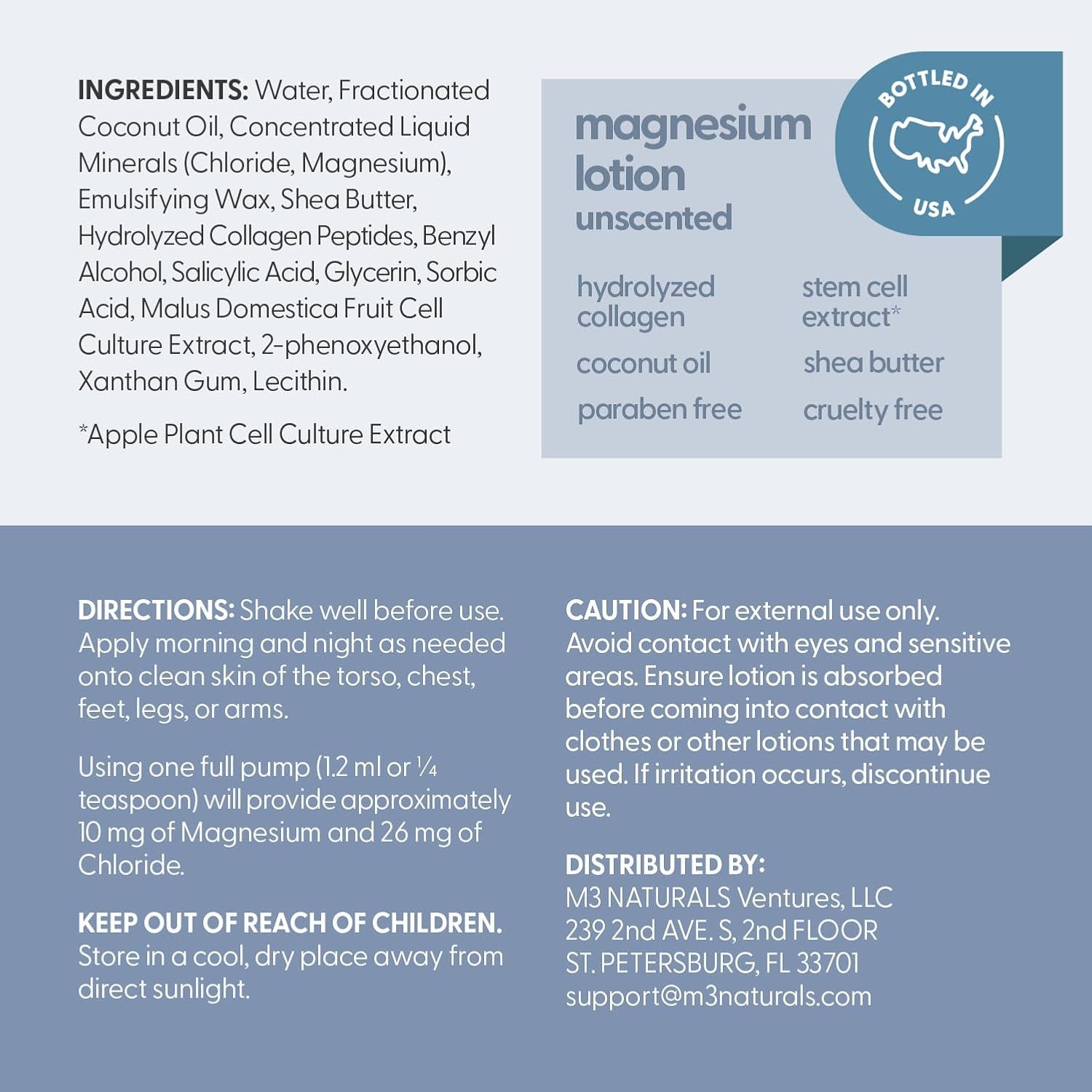 Magnesium Lotion - Ease Muscle Cramps, Calm Restless Legs, Promote Restful Sleep, Moisturize & Hydrate Skin - 8 Fl Oz - Magnesium Cream for Sleep, Magnesium Butter, Topical Magnesium